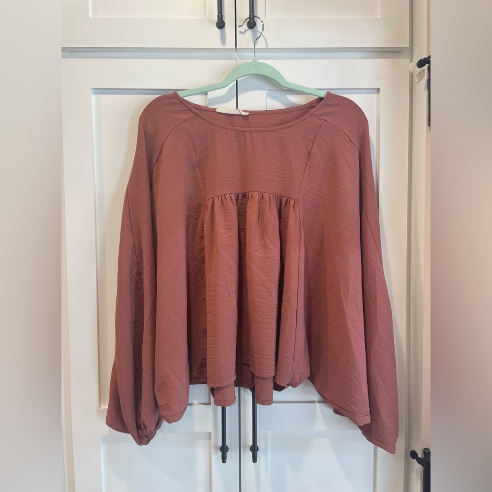 Boutique Burnt Orange Flowy Top